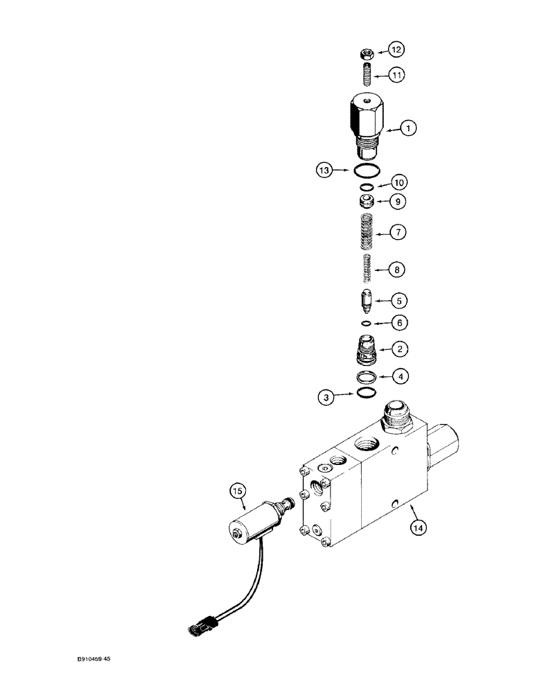 Схема запчастей Case 580SK - (8-102) - BOOM LOCK SOLENOID VALVE (08) - HYDRAULICS