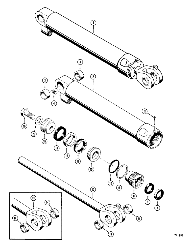 Схема запчастей Case 780 - (404) - G32689 & G32690 LOADER LIFT CYLINDERS, GLAND HAS NO I.D. MARKS USED B4 TRAC SN 5502461 (08) - HYDRAULICS