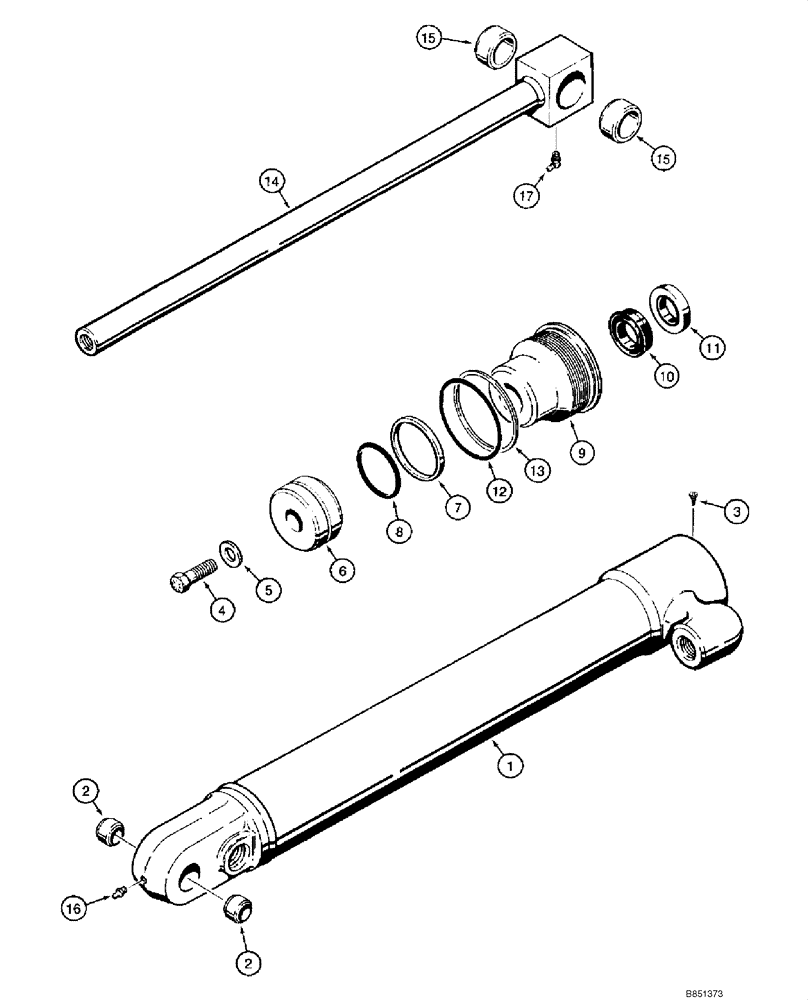 Схема запчастей Case 1845C - (08-29) - CYLINDER ASSY - LOADER BUCKET (08) - HYDRAULICS