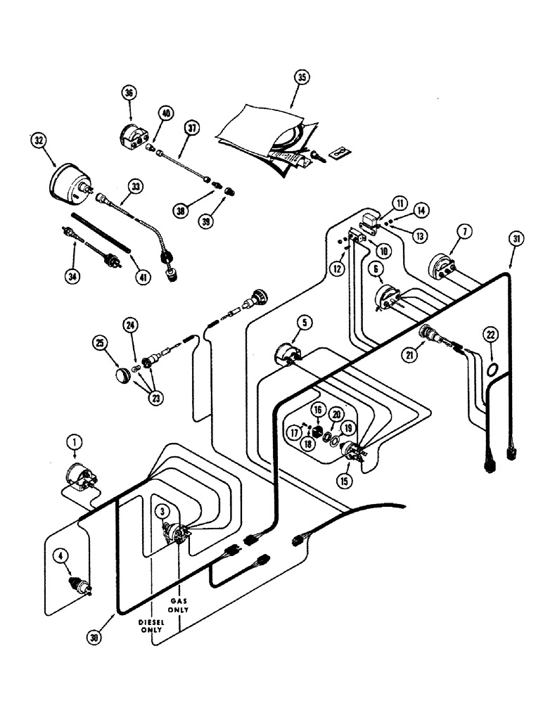 Схема запчастей Case 680CK - (058) - INSTRUMENTS AND WIRING 