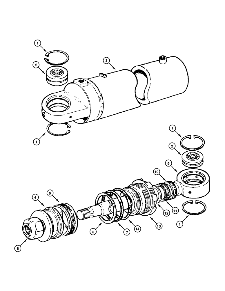 Схема запчастей Case 885 - (08-126[01]) - CYLINDER - ARTICULATION LH/RH (08) - HYDRAULICS