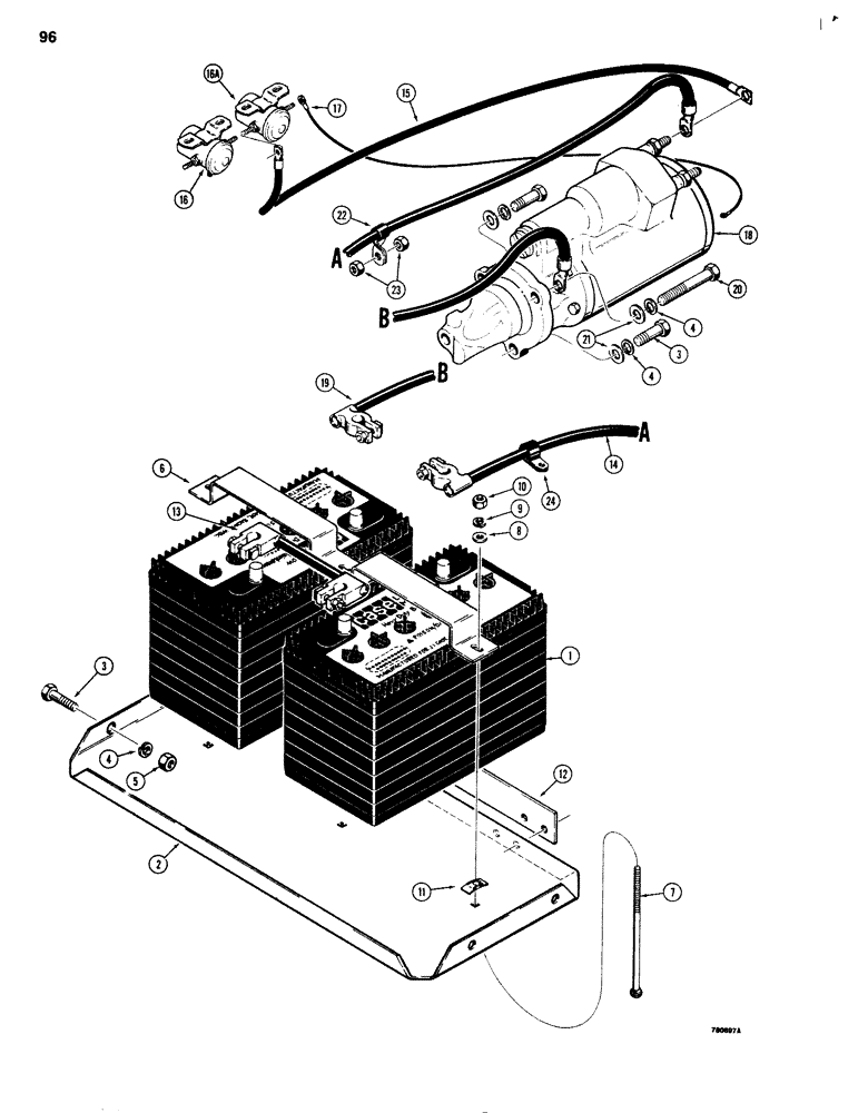 Схема запчастей Case 680G - (096) - ELECTRICAL SYSTEM, BATTERIES AND CONNECTIONS (04) - ELECTRICAL SYSTEMS