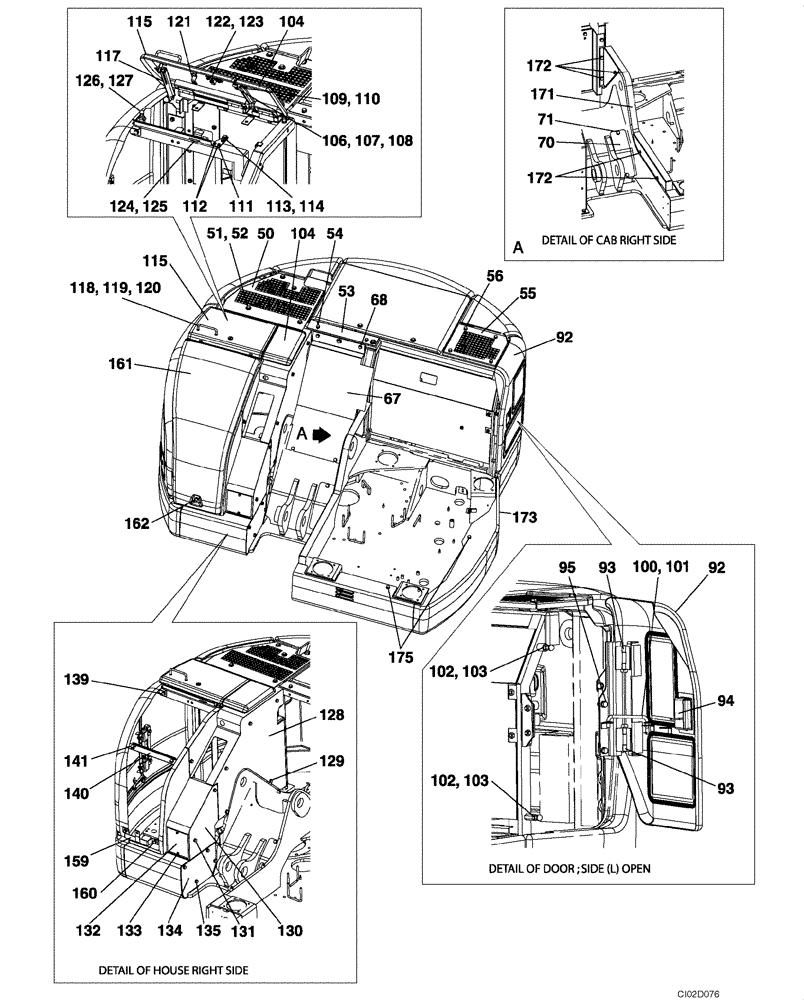 Схема запчастей Case CX75SR - (09-06) - FRAMES, COVERS (09) - CHASSIS/ATTACHMENTS