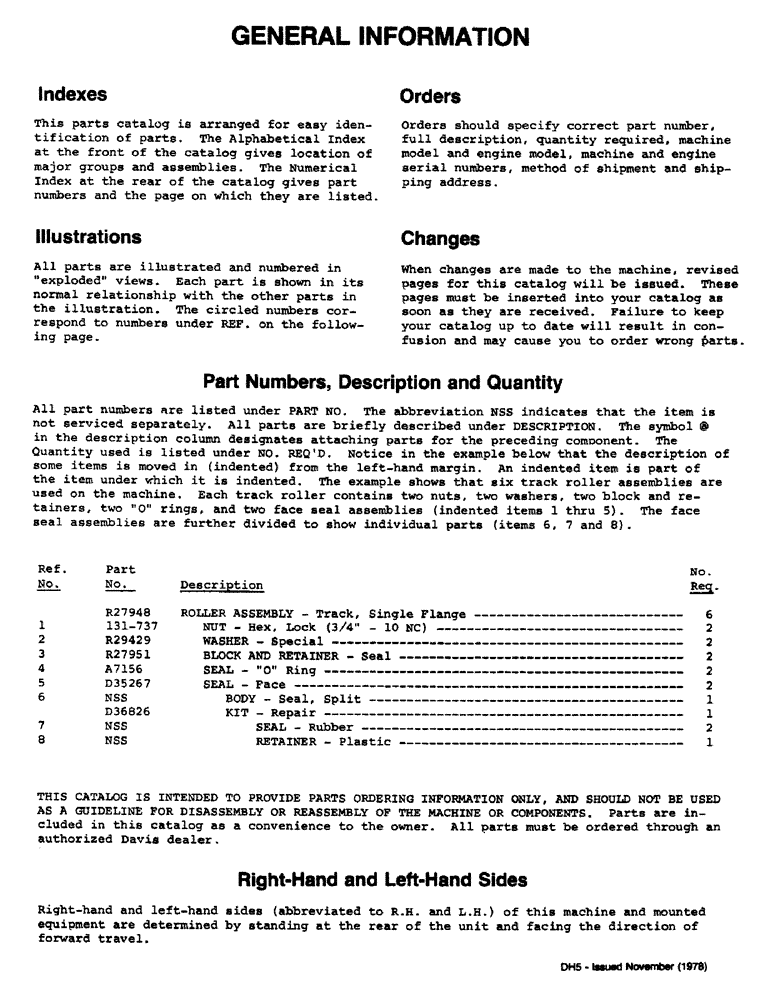Схема запчастей Case DH5 - (001-6) - GENERAL INFORMATION (00) - GENERAL & PICTORIAL INDEX