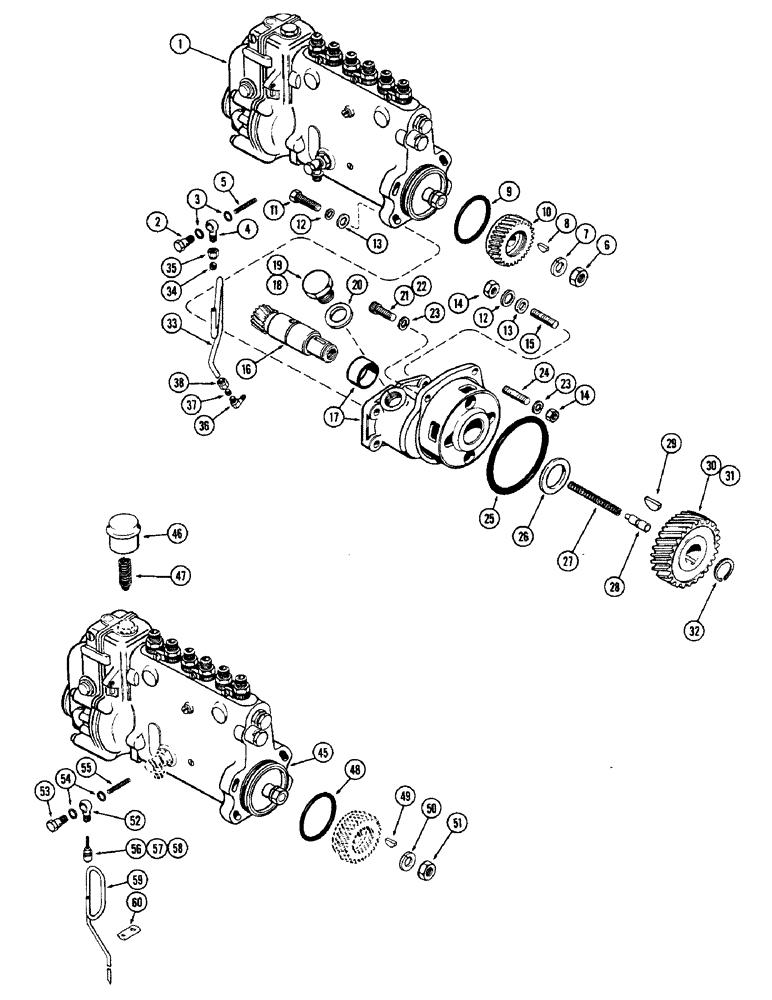 Схема запчастей Case W10 - (032) - FUEL INJECTION PUMP AND DRIVE (02) - ENGINE