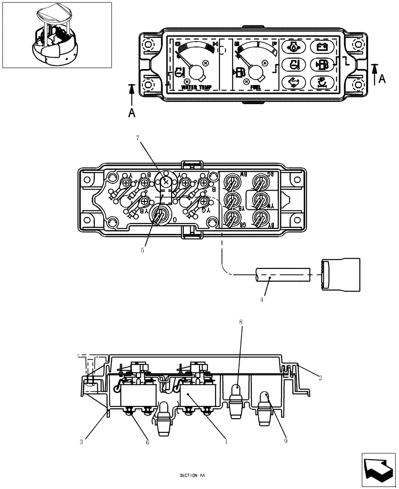 Схема запчастей Case CX31B - (265-01[1]) - ELECTRIC SYSTEM - PANEL INSTRUMENTS (55) - ELECTRICAL SYSTEMS