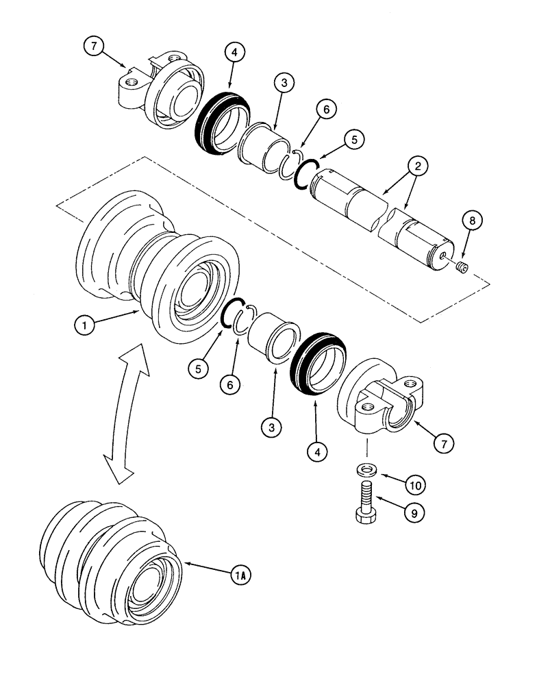 Схема запчастей Case 9050 - (5-14) - TRACK ROLLERS, STANDARD OR TIMBER KING MODELS (11) - TRACKS/STEERING