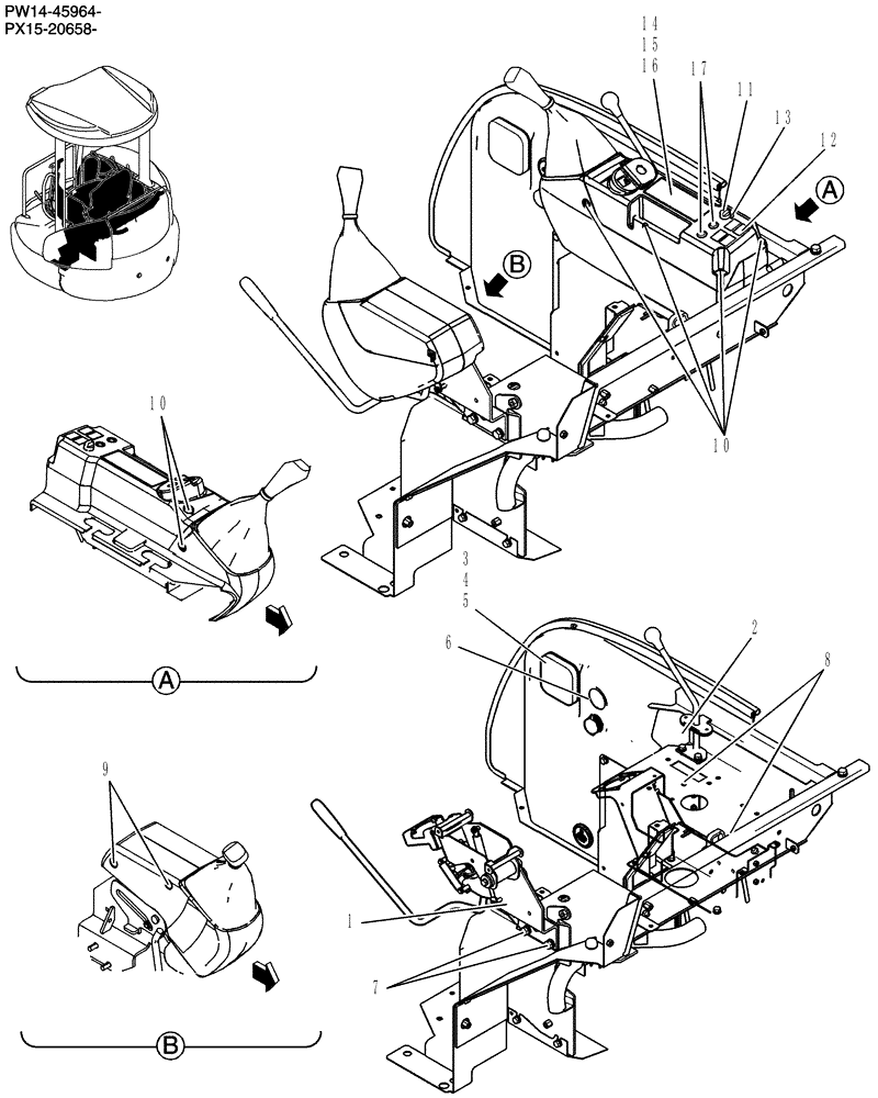 Схема запчастей Case CX31B - (120-01[1]) - CONTROLS, OPERATORS (00) - GENERAL & PICTORIAL INDEX