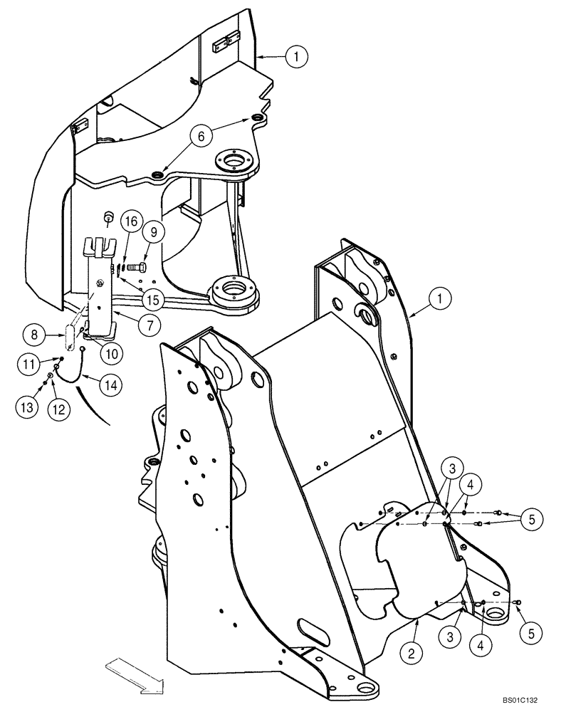 Схема запчастей Case 621D - (09-27) - FRAME, FRONT (XT LOADER) (09) - CHASSIS