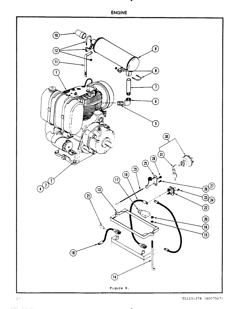 Схема запчастей Case 120 - (20) - ENGINE 