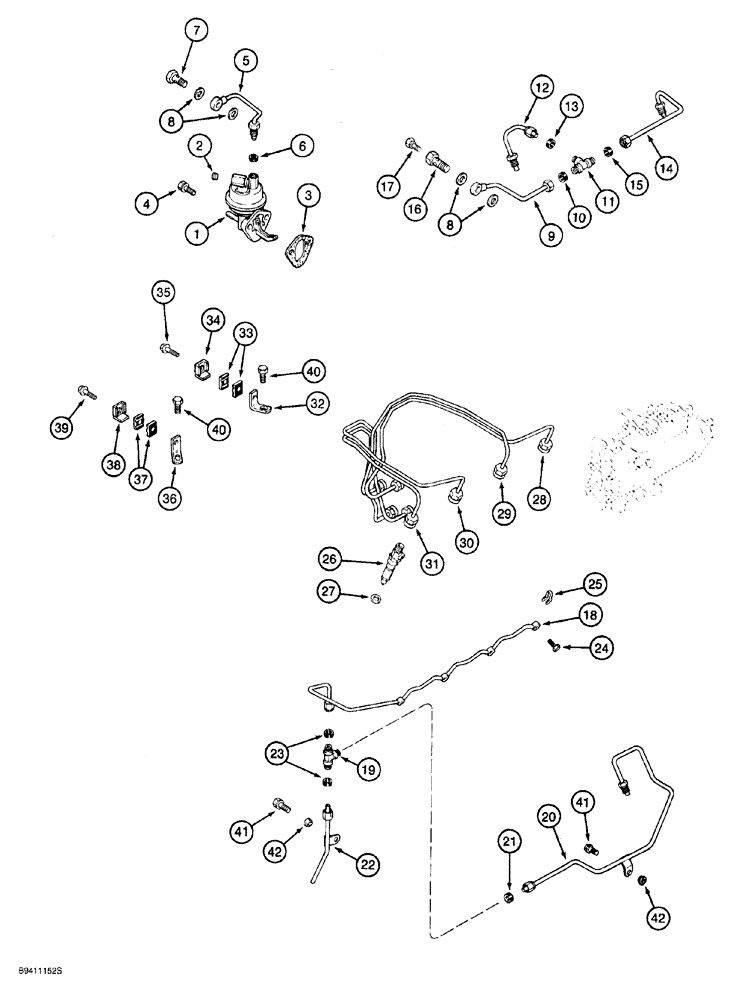 Схема запчастей Case 760 - (03-006) - FUEL INJECTION SYSTEM, 4-390 ENGINE (10) - ENGINE