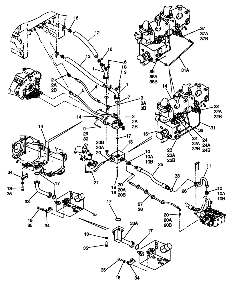 Схема запчастей Case 821E - (08-04) - HYDRAULICS - COOLING FRAME TO PUMP/PRIORITY VALVE (08) - HYDRAULICS