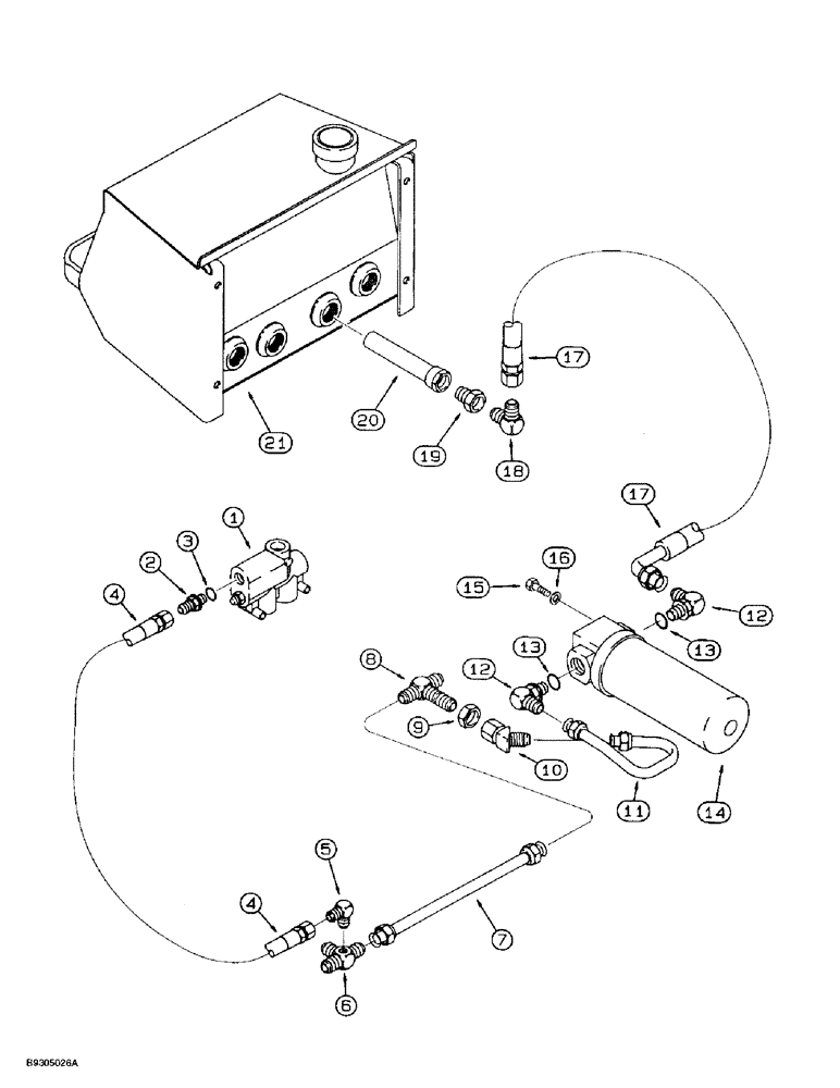 Схема запчастей Case 560 - (8-016) - BASIC HYDRAULIC CIRCUIT, RETURN FILTER AND LINES (08) - HYDRAULICS