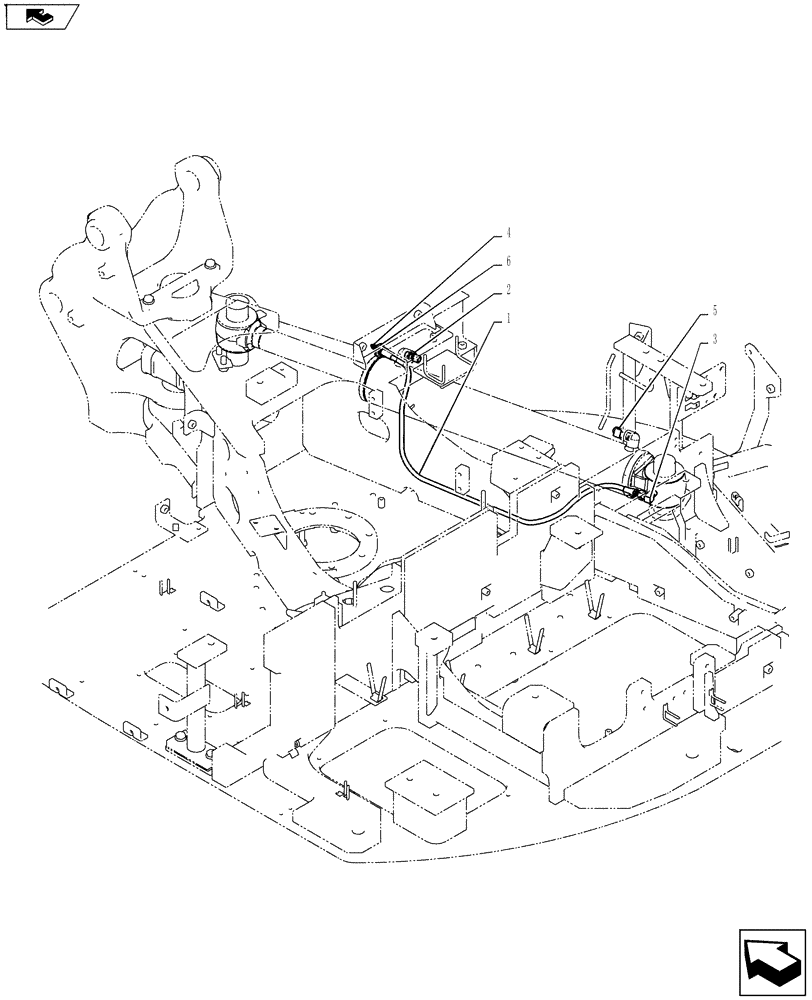 Схема запчастей Case CX55BMSR - (01-061[00]) - HYD LINES, CYLINDER (SWING) (35) - HYDRAULIC SYSTEMS