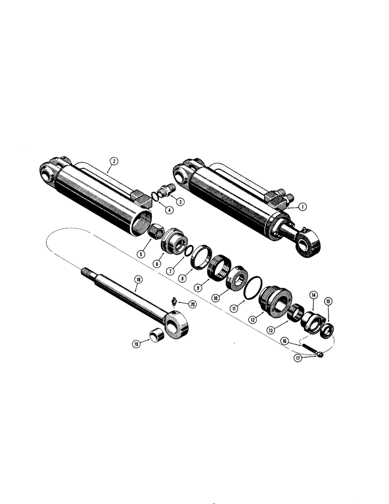 Схема запчастей Case 1150 - (192[1]) - A17668 AND A17669 DROTT CYLINDERS (07) - HYDRAULIC SYSTEM