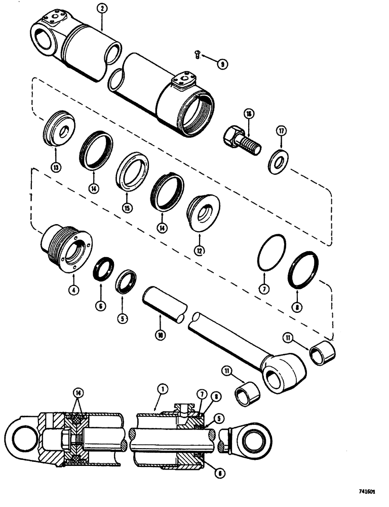 Схема запчастей Case W26B - (408) - G32830 LOADER LIFT CYLINDER GLAND HAS SOLID OUTER ROD WIPER-NO IDENTIFICATION RING (08) - HYDRAULICS