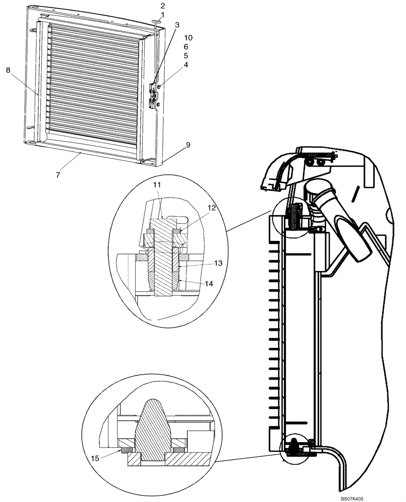 Схема запчастей Case 465 - (09-15) - REAR DOOR (09) - CHASSIS