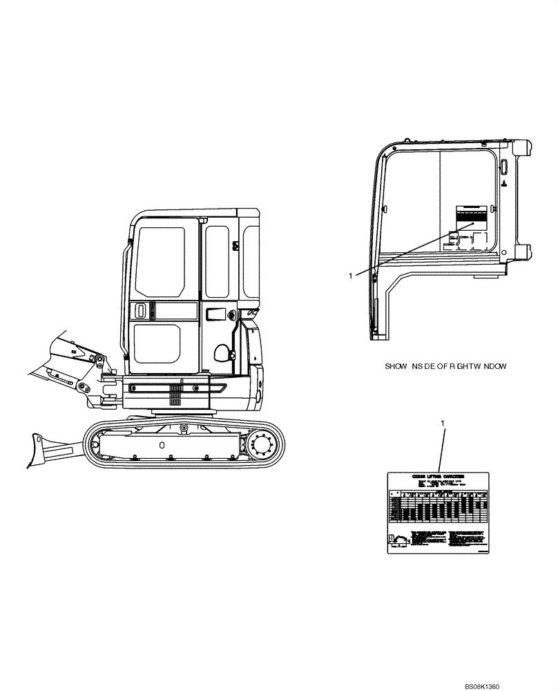 Схема запчастей Case CX50B - (06-021) - NAME PLATE INSTALLATION (CAB) (LONG ARM) (PY22T00151F1) NAME-PLATE