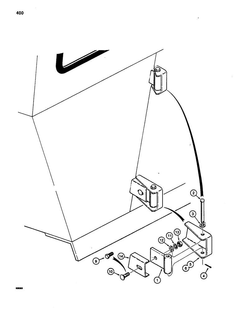 Схема запчастей Case W20 - (400) - CAB DOOR HINGES (09) - CHASSIS/ATTACHMENTS