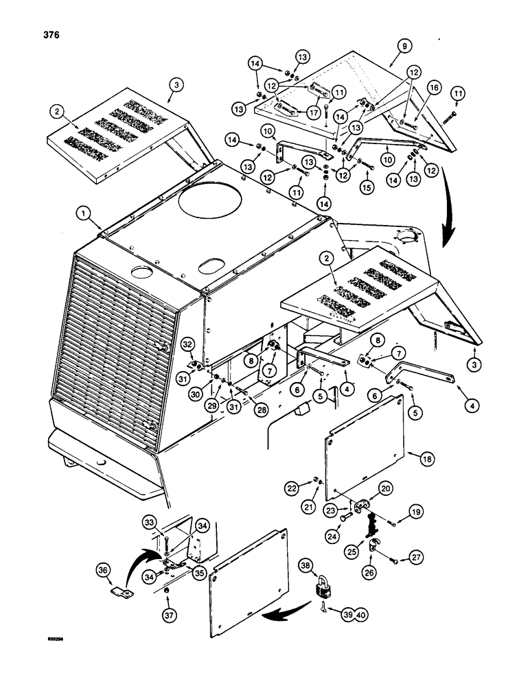 Схема запчастей Case W20 - (376) - REAR FENDERS AND SIDE PANELS (09) - CHASSIS/ATTACHMENTS