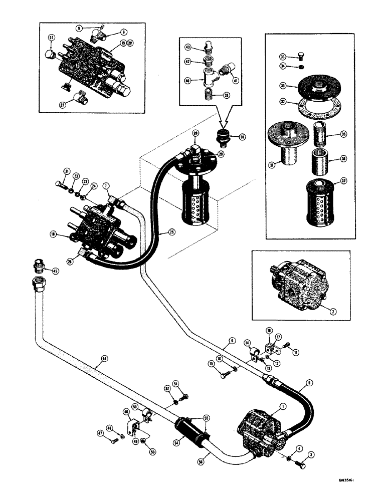 Схема запчастей Case 310D - (076) - BASIC TRACTOR HYDRAULICS (07) - HYDRAULIC SYSTEM