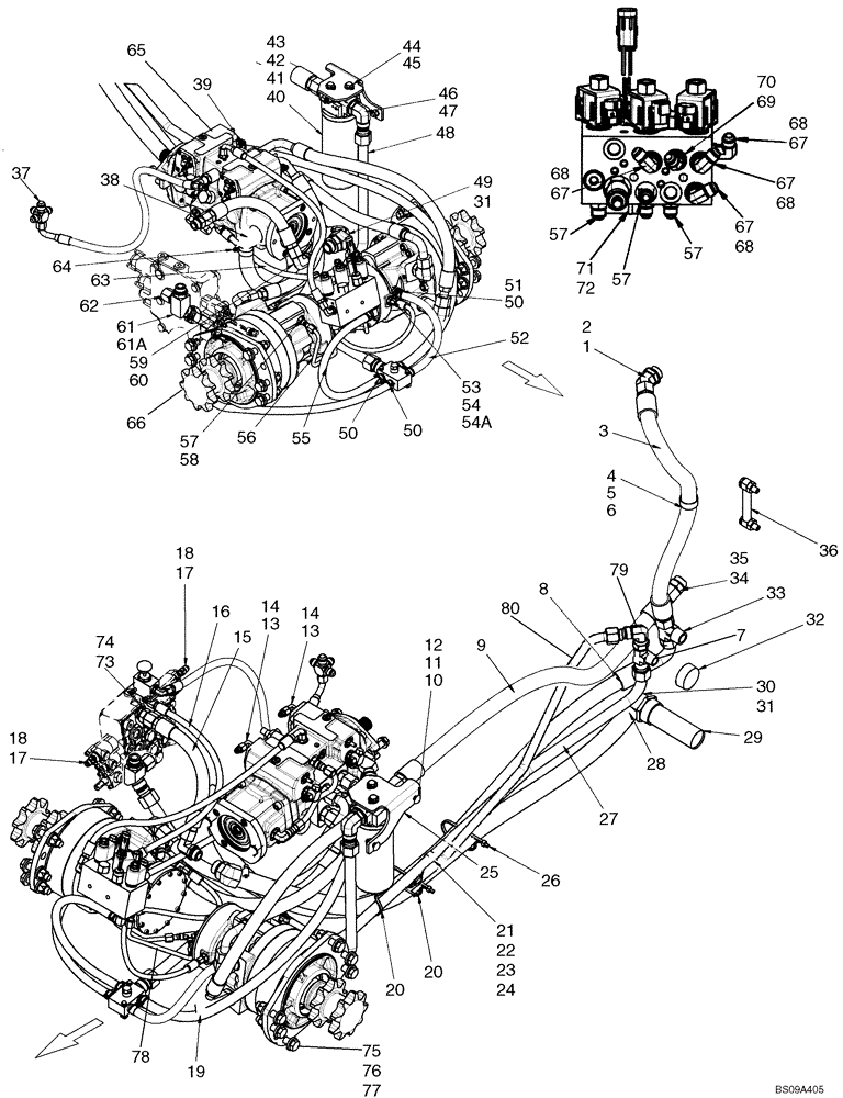 Схема запчастей Case 465 - (06-11) - HYDROSTATICS - SUPPLY, RETURN AND DRAIN (PILOT CONTROL) (06) - POWER TRAIN