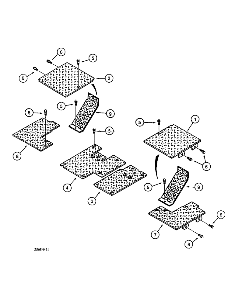 Схема запчастей Case 1150E - (9-068) - FLOOR PLATES (09) - CHASSIS/ATTACHMENTS