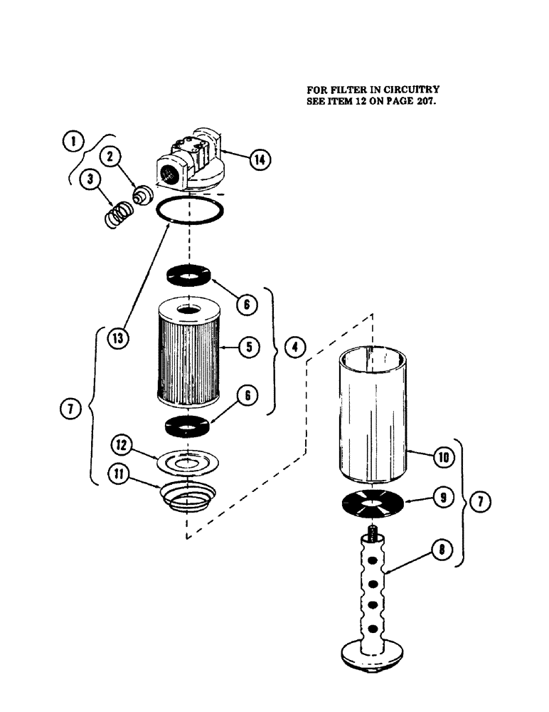 Схема запчастей Case 880B - (210) - HYDRAULIC OIL FILTER (07) - HYDRAULIC SYSTEM