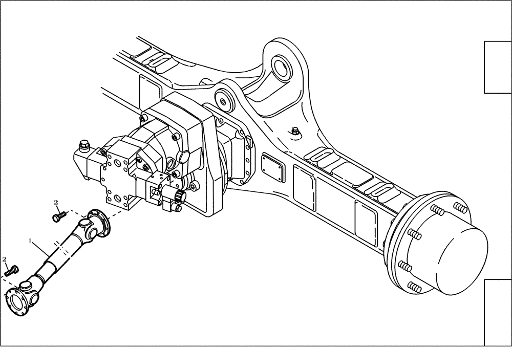 Схема запчастей Case 221D - (07.010[2987280000]) - DRIVE SHAFT INSTALLATION STANDARD (14) - MAIN GEARBOX & DRIVE