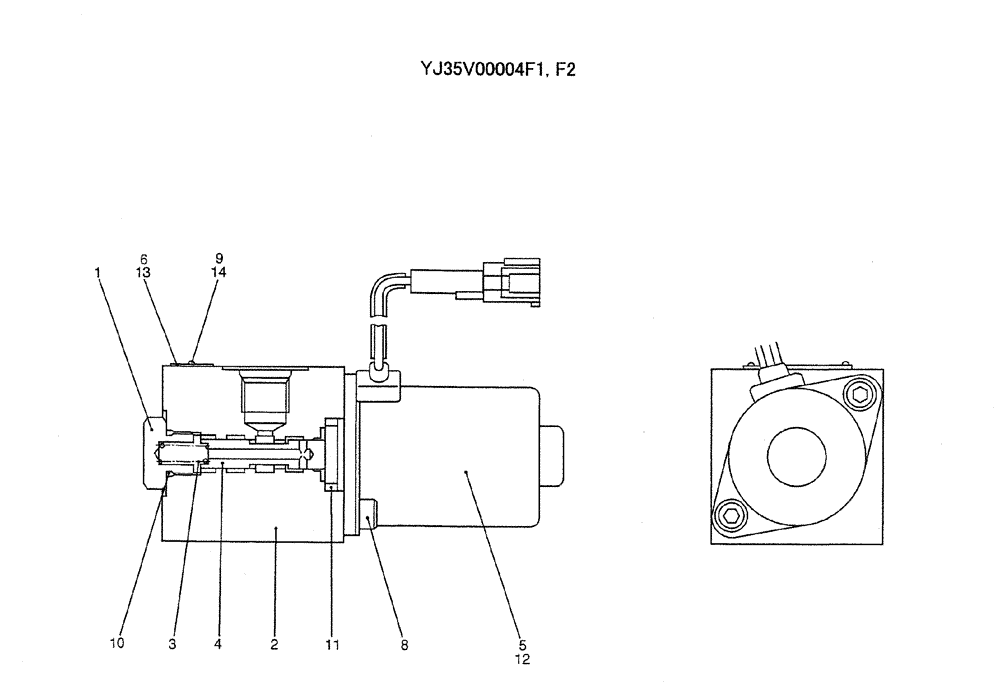 Схема запчастей Case CX31B - (07-044) - VALVE ASSY, SOLENOID, P/N YJ35V00004F1, F2 (35) - HYDRAULIC SYSTEMS