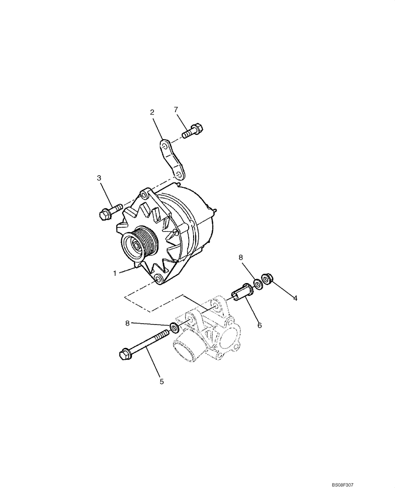 Схема запчастей Case 850L - (04-04) - ALTERNATOR MOUNTING (04) - ELECTRICAL SYSTEMS