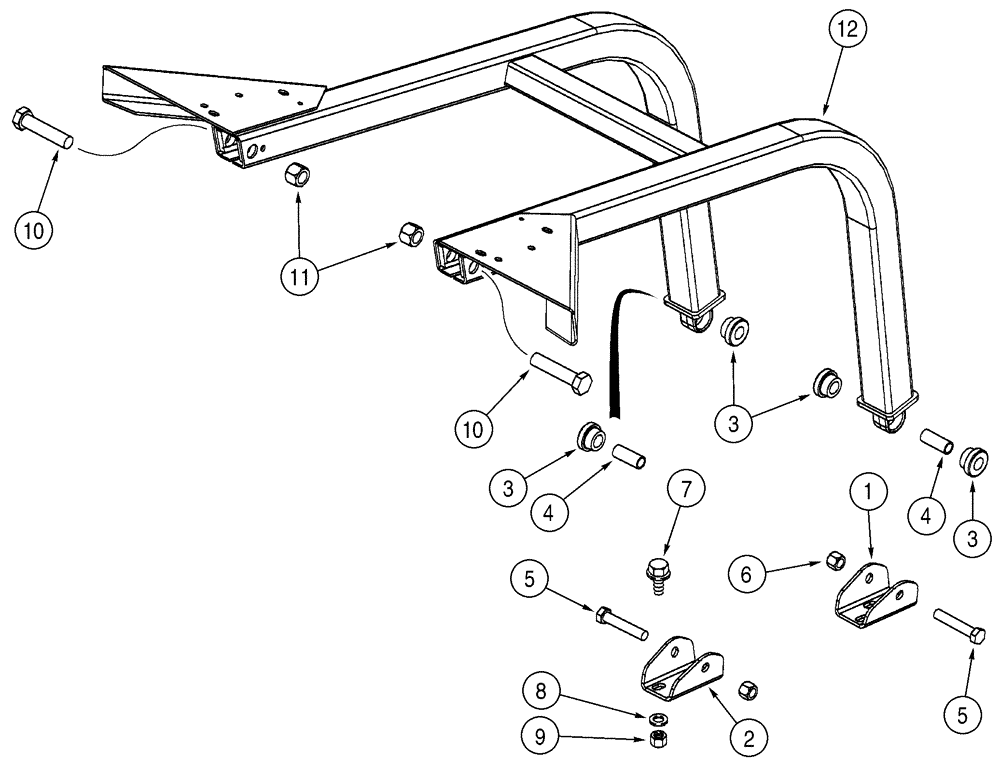 Схема запчастей Case 850H - (09-22) - CAB - GUARD, BRUSH (09) - CHASSIS