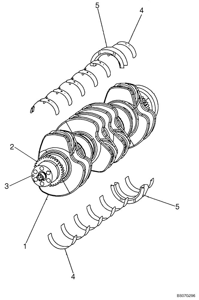 Схема запчастей Case 621E - (02-26) - CRANKSHAFT (02) - ENGINE