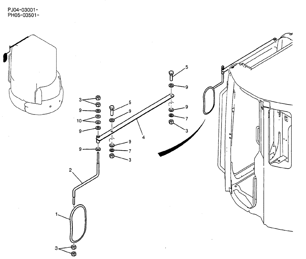 Схема запчастей Case CX50B - (06-005) - MIRROR INSTAL OPTIONAL PARTS