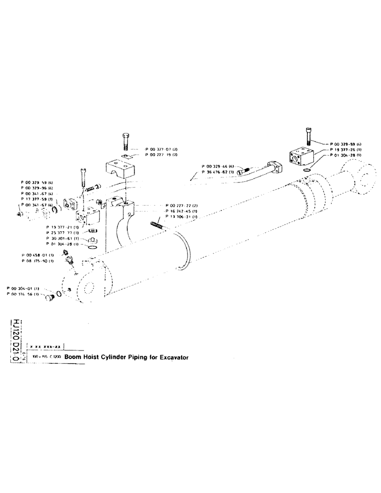 Схема запчастей Case 220CKS - (51) - BOOM HOIST CYLINDER PIPING FOR EXCAVATOR (07) - HYDRAULIC SYSTEM