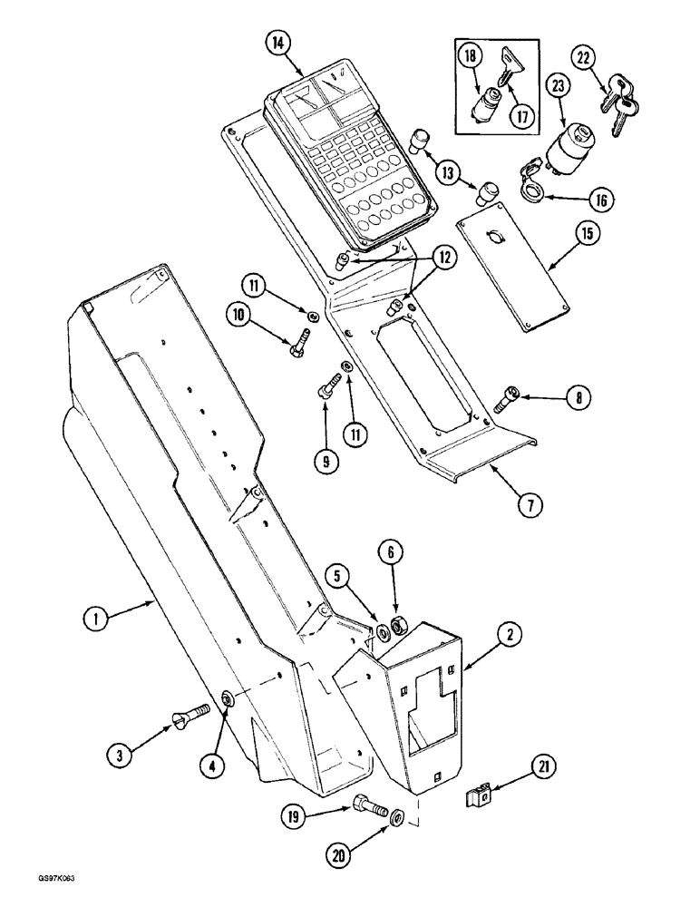 Схема запчастей Case 888 - (4-30) - INSTRUMENT PANEL, P.I.N. 15401 THRU 15639, P.I.N. 106801 THRU 106812 (04) - ELECTRICAL SYSTEMS