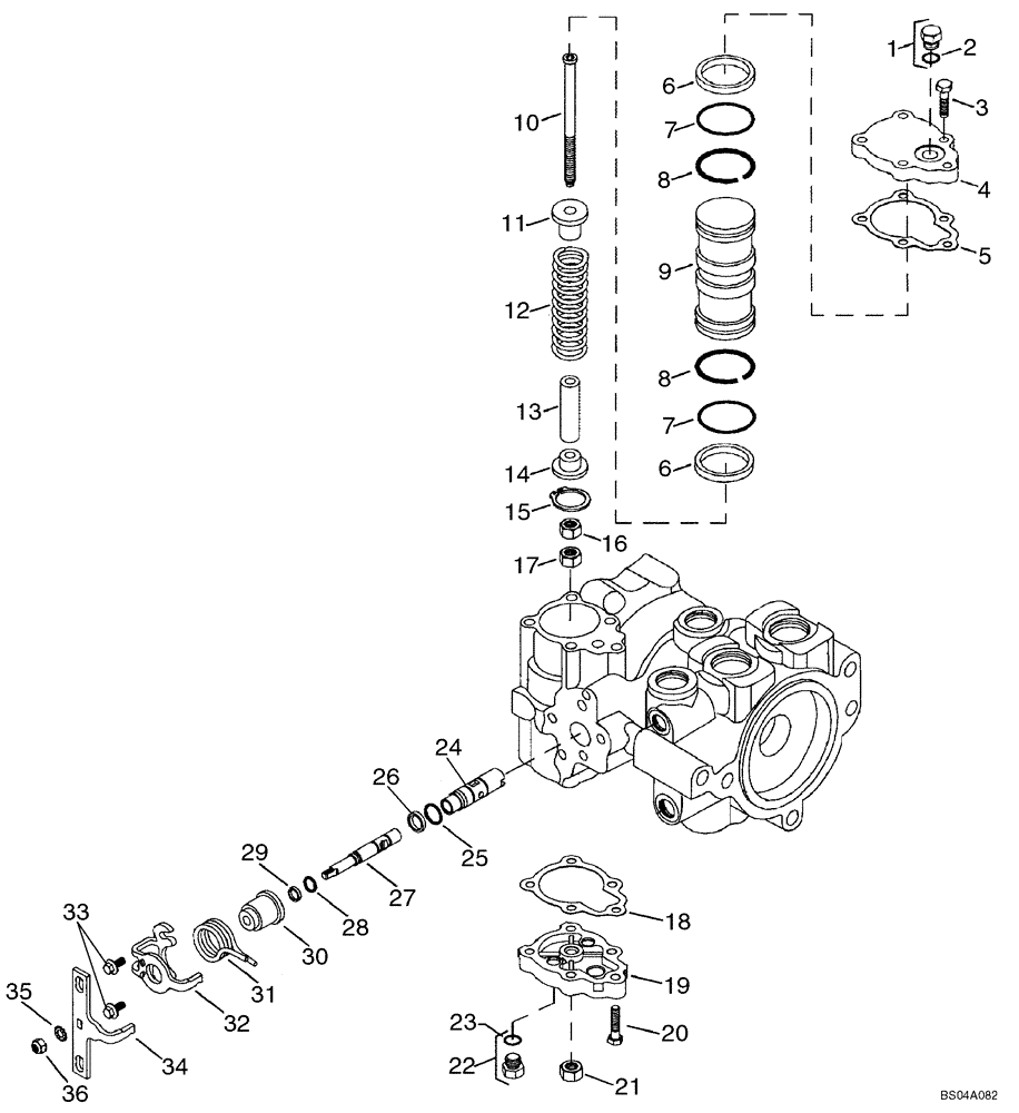 Схема запчастей Case 40XT - (06-18) - PUMP, TANDEM (REAR) 404281A2 (06) - POWER TRAIN
