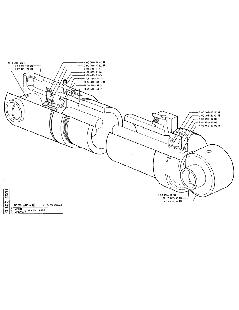 Схема запчастей Case 220 - (152) - CYLINDER (07) - HYDRAULIC SYSTEM