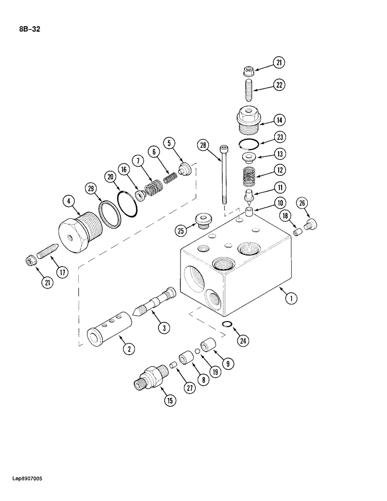 Схема запчастей Case 688 - (8B-32) - REGULATOR, PILOT VALVE (08) - HYDRAULICS