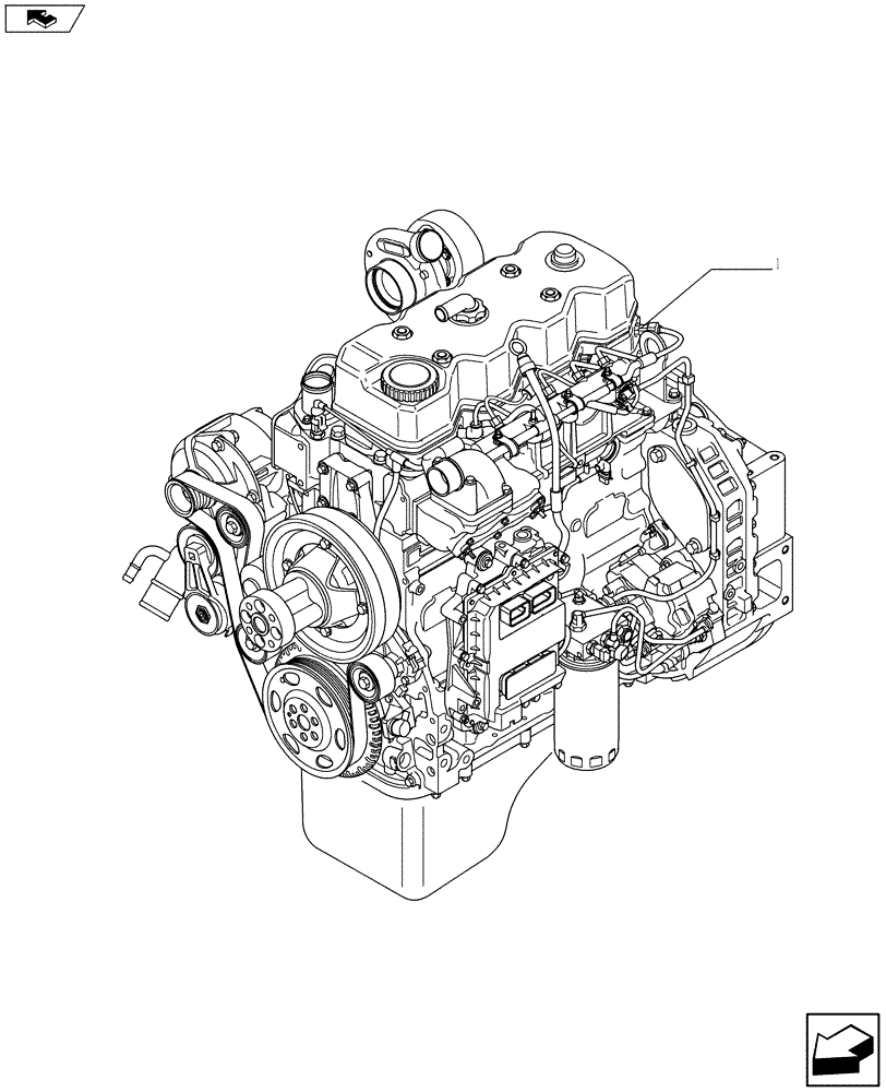 Схема запчастей Case F4HFE413H A007 - (10.001.01) - ENGINE ASSY (YB02P00021P1) (10) - ENGINE