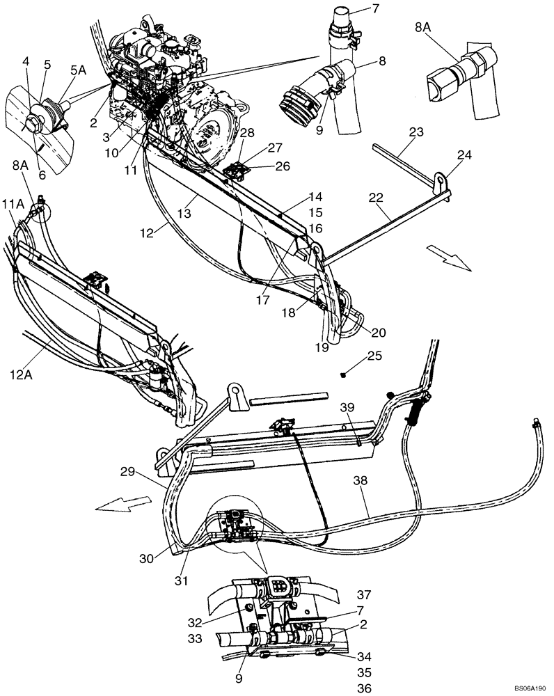 Схема запчастей Case 450 - (09-40) - HEATER (09) - CHASSIS