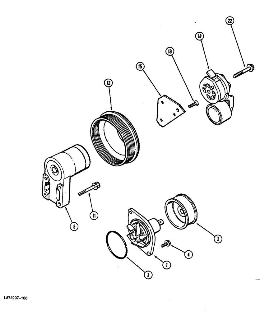 Схема запчастей Case 688 - (2-18) - WATER PUMP AND PULLEYS, 4T-309 ENGINE (02) - ENGINE