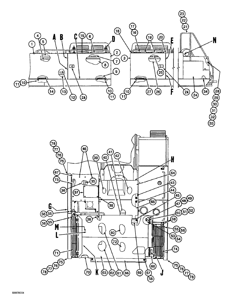 Схема запчастей Case 9060B - (9-018) - UPPER STRUCTURE, *P.I.N. EAC0601027 AND AFTER (09) - CHASSIS