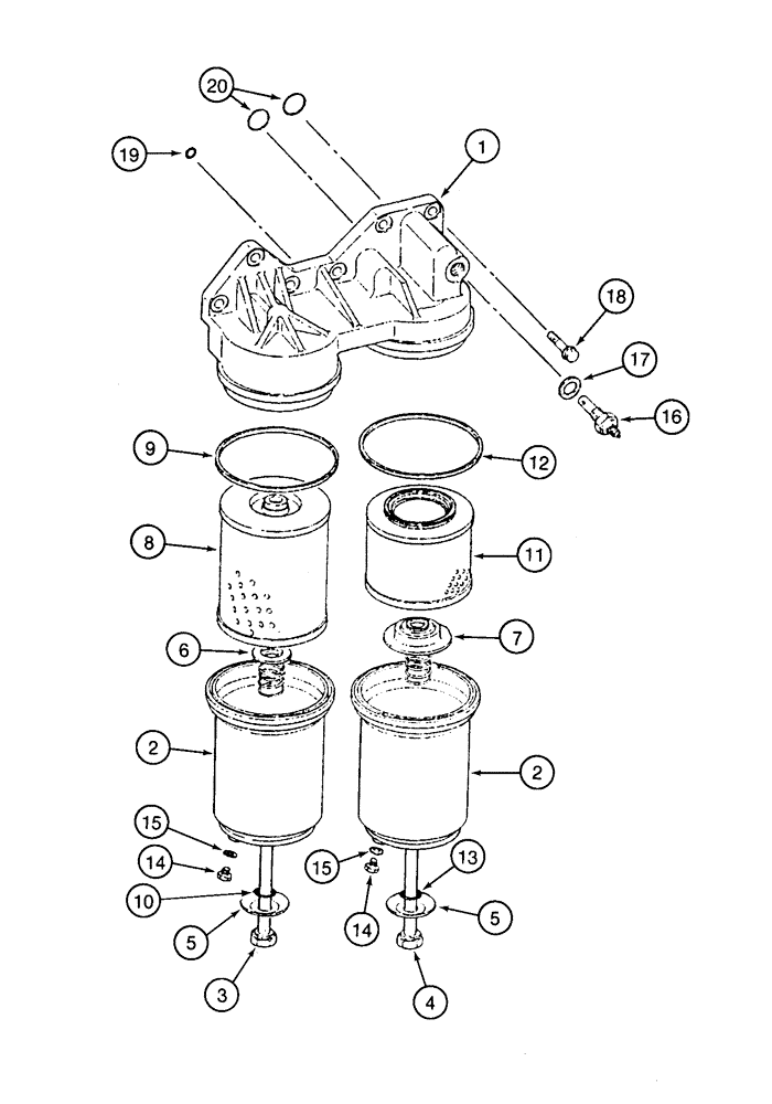 Схема запчастей Case 9060 - (2-24) - OIL FILTER (02) - ENGINE