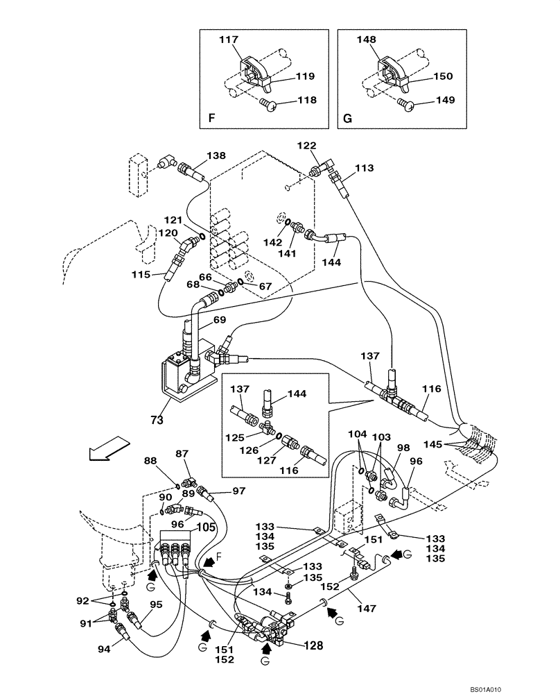 Схема запчастей Case CX160 - (08-41) - HYDRAULICS, AUXILIARY - DOUBLE ACTING CIRCUIT, PEDAL ACTIVATED (DAC0716101 - DAC0716848) (08) - HYDRAULICS