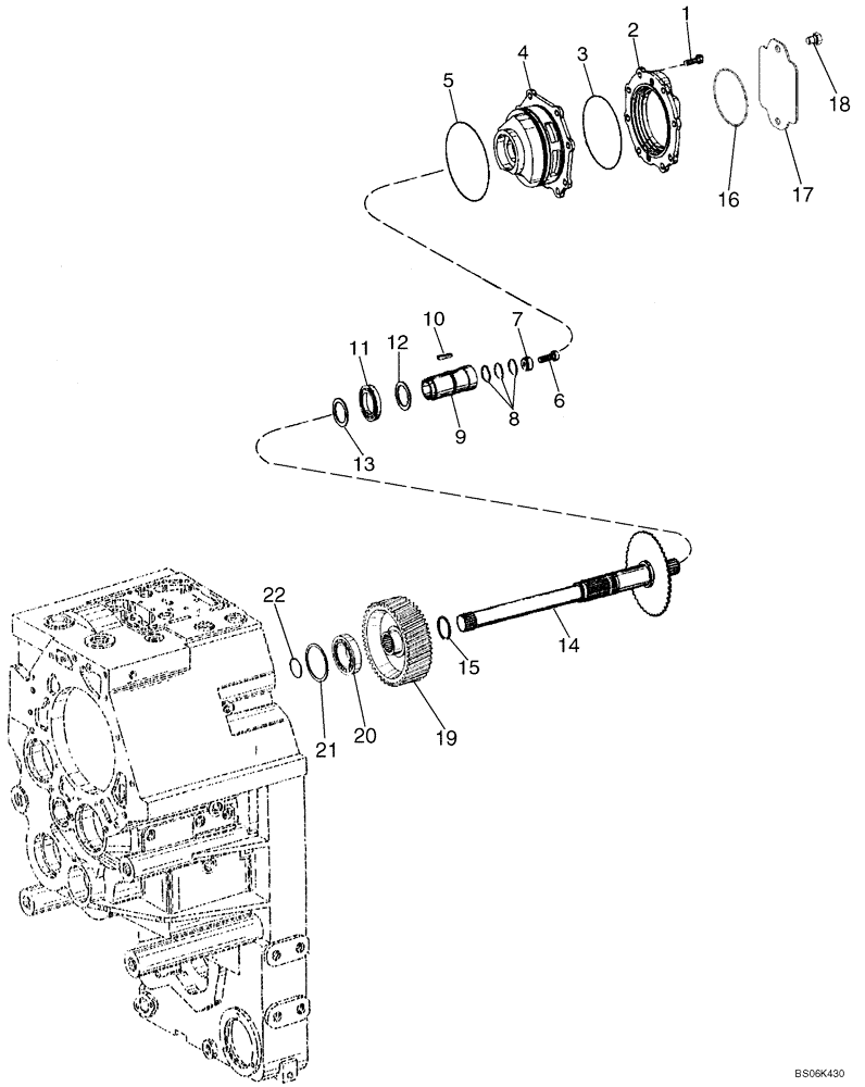 Схема запчастей Case 921E - (06-14) - TRANSMISSION - POWER TAKE OFF (06) - POWER TRAIN