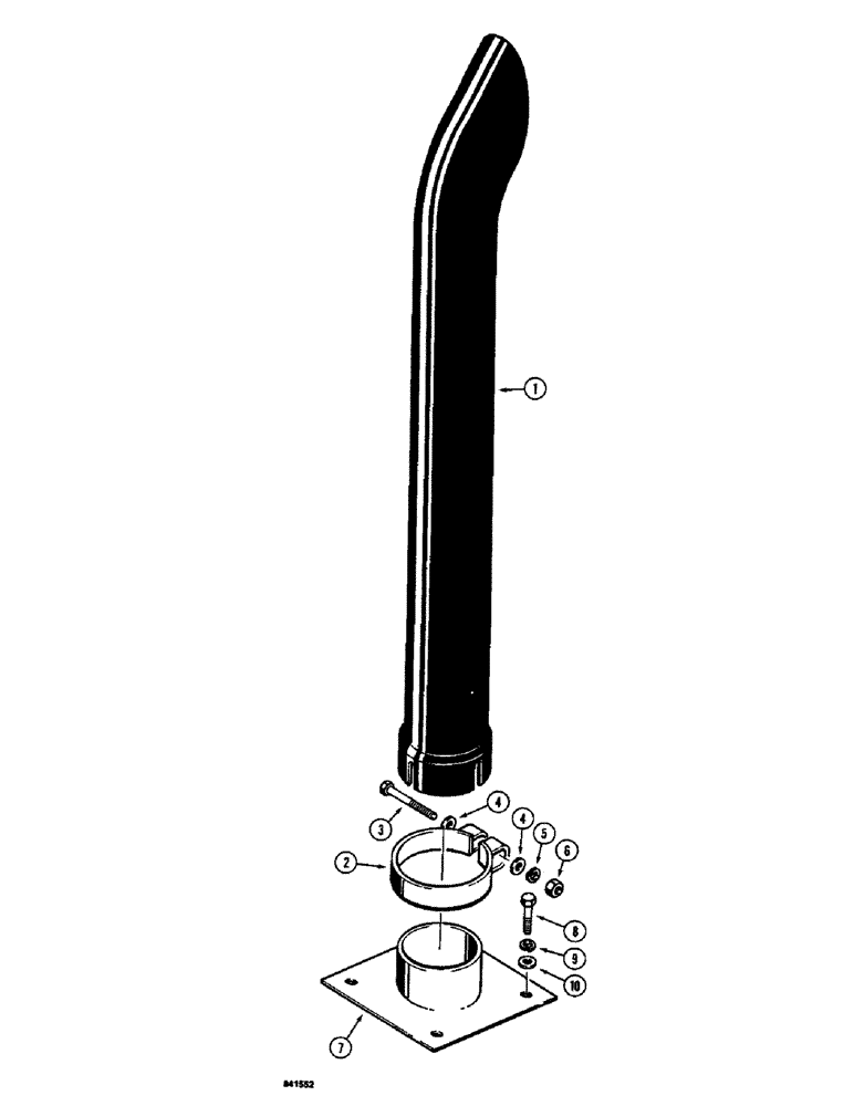 Схема запчастей Case 350B - (014) - EXHAUST PIPE (01) - ENGINE