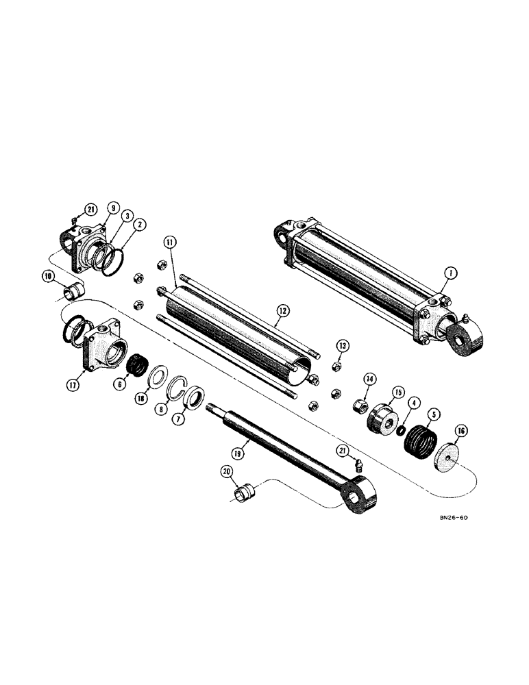 Схема запчастей Case 420C - (184) - D26083 LOADER LIFT HYDRAULIC CYLINDER (07) - HYDRAULIC SYSTEM