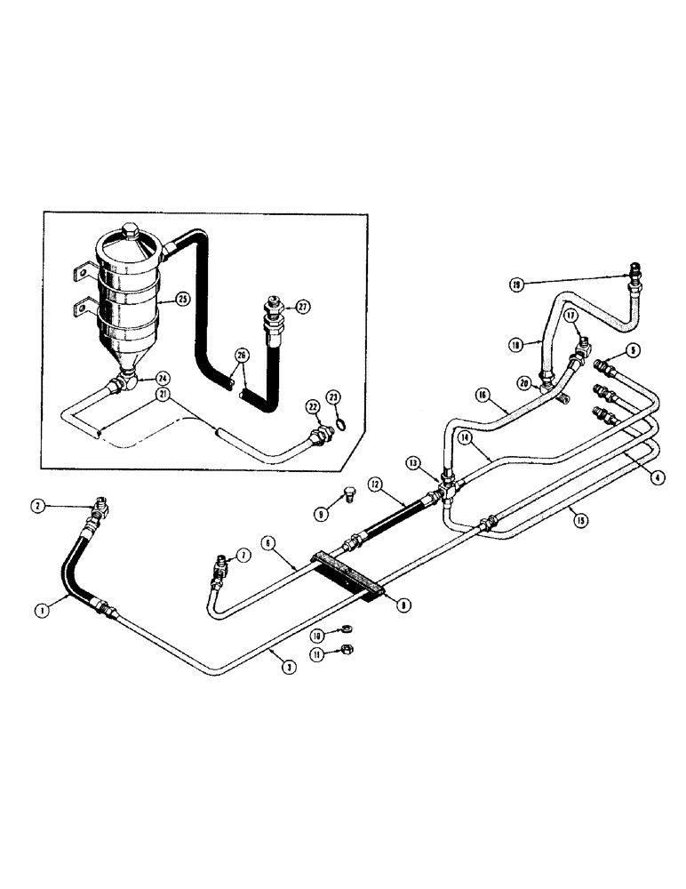 Схема запчастей Case 500 - (132) - TORQUE CONVERTER HYDRAULICS (03) - TRANSMISSION