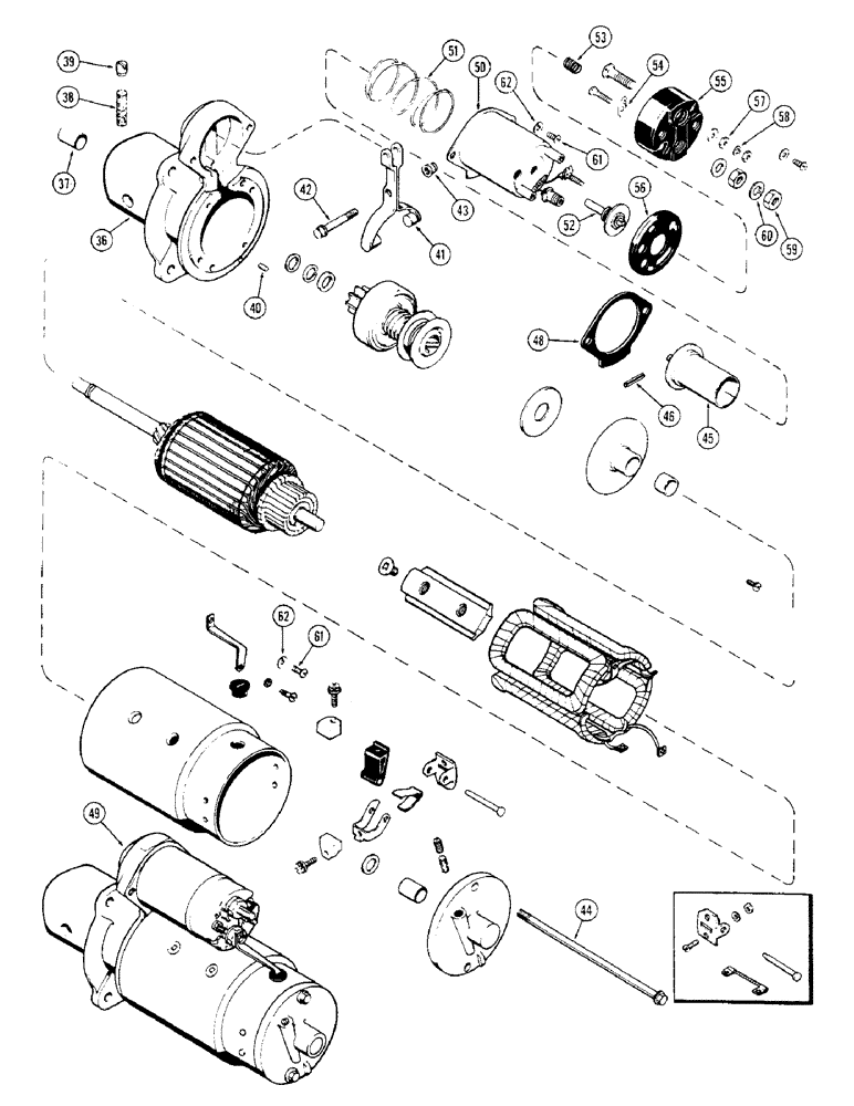 Схема запчастей Case 350 - (084) - R29870 STARTER, WITH 10 TOOTH DRIVE PINION (06) - ELECTRICAL SYSTEMS